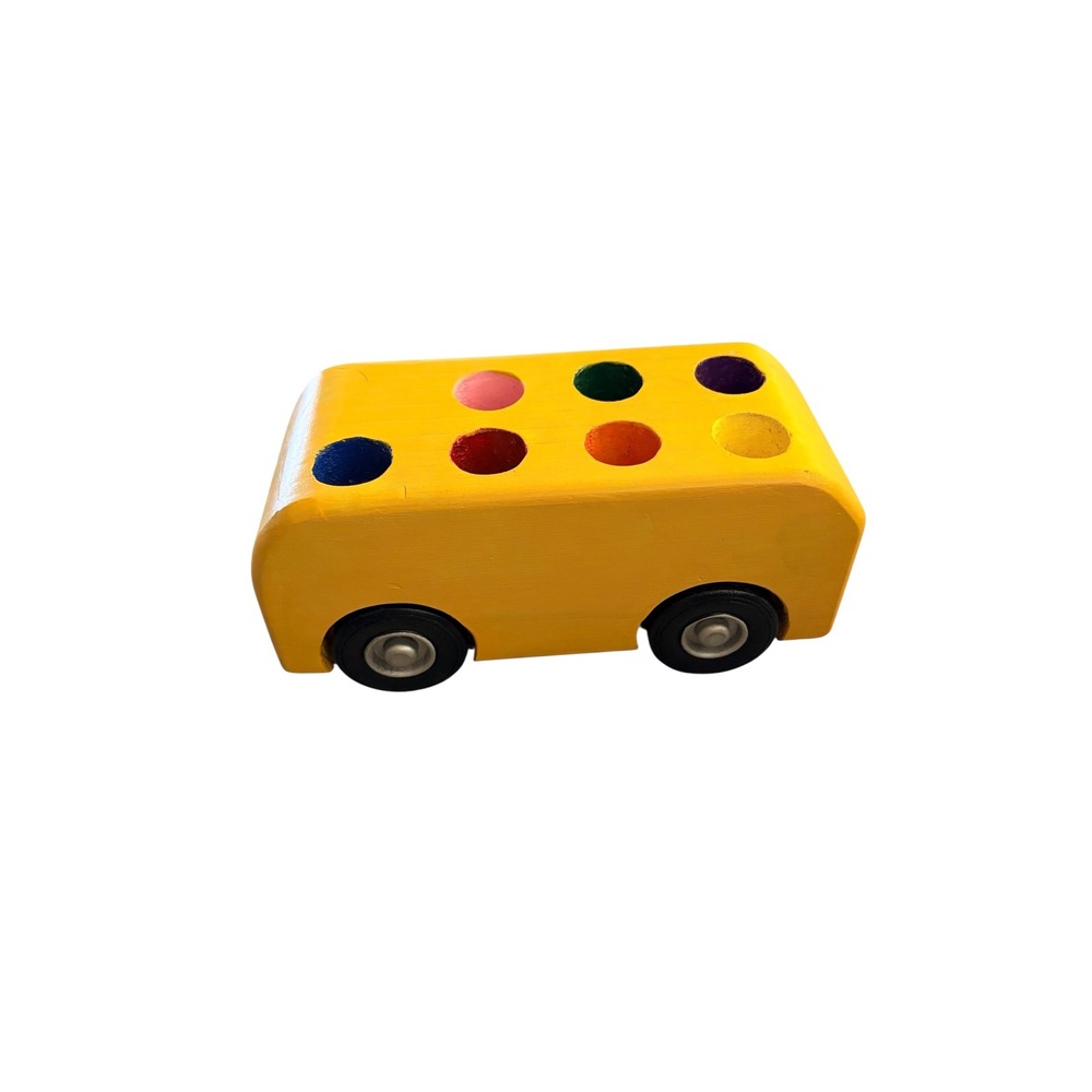 "4‎ for $20 Mix&Match" Kiddobaddo Wooden School Bus with Wheels Kids Toy